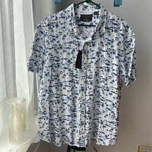 Black brown XL linen short sleeve shirt